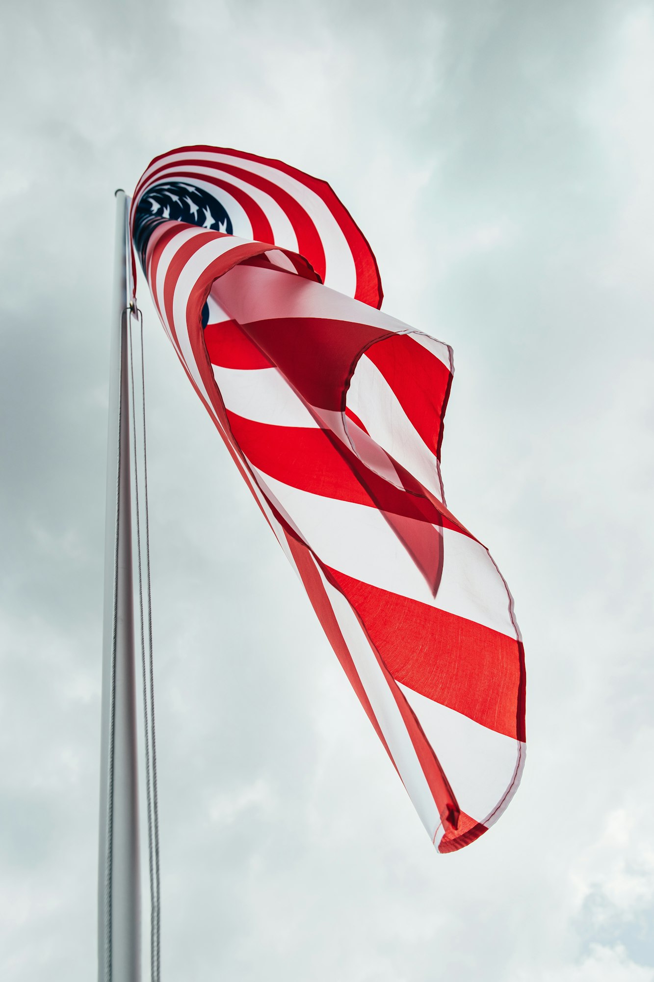 USA America flag waving in the wind